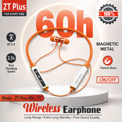 ZT Plus (Model: HDL-717) Wireless Neckband Earphone 60H